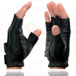 Milwaukee Leather SH878 Men’s Fingerless USA Deerskin Black Leather Motorcycle Rider Gloves w/ Gel Padded Palm - Image 7