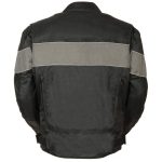 NexGen SH212101 Men’s Black Textile Moto Jacket with Grey Reflective Striping - Image 2