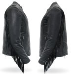 Hot Leathers JKL1028 Studs and Fringe Ladies Black Carry Conceal Leather Jacket - Image 8