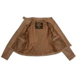 Milwaukee Leather LKL2736 Women’s Cognac Premium Leather Scuba Style Biker Jacket w/ Mandarin Collar - Image 7