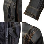 Milwaukee Leather Men’s Matte Black Street CE Armored Motorcycle Vented Jacket – Reflective – LKM17012 - Image 12