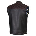 Milwaukee Leather LKM3782 Men’s Classic Black Premium Leather Motorcycle Vest with USA Flag Liner - Image 8