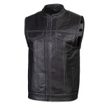 Milwaukee Leather LKM3783 Men’s Classic Black Leather Motorcycle Vest with Inside Flannel Liner - Image 7