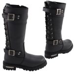 Milwaukee Leather MBL9385 Women’s Black Leather 15-Inch Calf Laced Motorcycle Riding Boots with Side Zipper - Image 8
