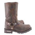 Milwaukee Leather Men’s Classic 11-Inch Dark Brown Leather Harness Square Toe Motorcycle Boots MBM9062 - Image 14