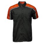 Milwaukee Motorcycle Clothing Co. Men’s Blk/Orange Mechanic Work Shirt – w / Reflective Strip, Rider‑Built MDM11603 - Image 10