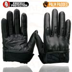 Milwaukee Leather MG7521 Men’s Black Leather Gel Padded Palm Motorcycle Hand Gloves W/ Rubberized Protective Knuckle - Image 8