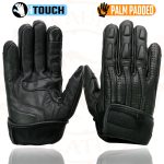 Milwaukee Leather MG7526 Men’s Black Leather i-Touch Screen Compatible Gel Palm Racer Motorcycle Gloves w/ Finger Protection - Image 9