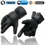 Milwaukee Leather MG7551 Men’s Black Cowhide Leather Gauntlet Motorcycle Hand Gloves W/ i-Touch Screen and Waterproof - Image 9