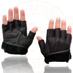 Milwaukee Leather MG7585 Men’s Black Leather Gel Padded Palm Fingerless Motorcycle Hand Gloves w/ Full Panel Cover - Image 4