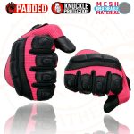 Milwaukee Leather MG7740 Women’s Black Leather and Hot Pink Mesh Racing Motorcycle Gloves W/ Padded Knuckle and Fingers - Image 8