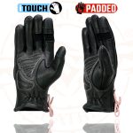 Milwaukee Leather MG7772 Women’s Black/ Fuchsia ‘I – Touchscreen Compatible’ Laced Wrist Motorcycle Hand Gloves W/ Gel Palm - Image 8