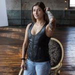 Milwaukee Leather Women’s Black Leather V-Neck Motorcycle Rider Vest with Side Lace MLL4531 - Image 10