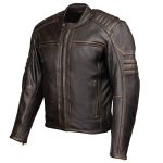 Milwaukee Motorcycle Clothing Co. Men’s Anarchy Scooter Style Vintage Brown Premium Leather Riding Jacket MMC10004 - Image 17