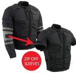 Milwaukee Leather Men’s Morph Black/Grey Textile Motorcycle Jacket w/ CE Armor, Removable Sleeves – MPM17026 - Image 7