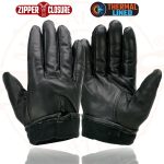 Milwaukee Leather SH226TH Men’s Black Thermal Lined Leather Motorcycle Hand Gloves W/ Wrist Zipper Closure - Image 8