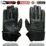 Milwaukee Leather SH607 Men’s Black Leather Gauntlet Padded Back Racing Motorcycle Hand Gloves W/ Reflective Piping. - Image 9