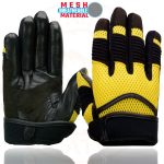 Milwaukee Leather SH791 Men’s Black Leather and Yellow Mesh Combo Racing Motorcycle Hand Gloves W/ Elasticized Fingers - Image 8