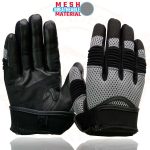 Milwaukee Leather SH791 Men’s Black Leather and Grey Mesh Combo Racing Motorcycle Hand Gloves W/ Elasticized Fingers - Image 8