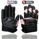 Milwaukee Leather SH802 Women’s Black and Pink Leather with Mesh Racing Gloves - Image 8
