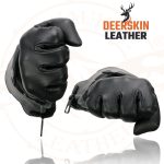 Milwaukee Leather SH857 Men’s Long Cuff Thermal Lined USA Deerskin Black Leather Gauntlet Motorcycle Gloves - Image 8