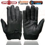Milwaukee Leather SH866 Men’s Thermal Lined USA Deerskin Leather Black Motorcycle Gloves w/ Zipper Closure - Image 7