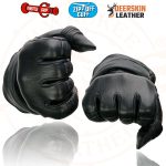 Milwaukee Leather SH870 Women’s USA Deerskin Black Leather Gauntlet Winter Gloves w/ Gel Palm - Image 2