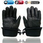 Milwaukee Leather Men’s Black Soft Leather Gauntlet Motorcycle Hand Gloves-Waterproof Gel Palm Reflective Piping SH873 - Image 9