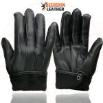 Milwaukee Leather SH875 Men’s Thermal Lined USA Deerskin Black Leather Motorcycle Gloves w/ Snap Wrist Closure - Image 8