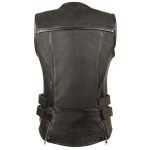 Milwaukee Leather MLL4515 Women’s Zipper Front SWAT Style Black Leather Vest - Image 2