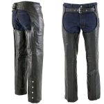 Milwaukee Leather LKM5722 Men’s Black Premium Leather Dual Comfort Motorcycle Biker Rider Chaps - Image 8