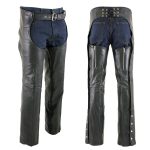 Milwaukee Leather LKM5722 Men’s Black Premium Leather Dual Comfort Motorcycle Biker Rider Chaps - Image 10