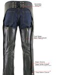 Milwaukee Leather LKM5722 Men’s Black Premium Leather Dual Comfort Motorcycle Biker Rider Chaps - Image 2