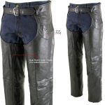 Milwaukee Leather LKM5722 Men’s Black Premium Leather Dual Comfort Motorcycle Biker Rider Chaps - Image 5