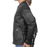 Hot Leathers JKL1028 Studs and Fringe Ladies Black Carry Conceal Leather Jacket - Image 9