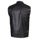 Milwaukee Leather LKM3783 Men’s Classic Black Leather Motorcycle Vest with Inside Flannel Liner - Image 8