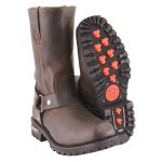 Milwaukee Leather Men’s Classic 11-Inch Dark Brown Leather Harness Square Toe Motorcycle Boots MBM9062 - Image 3