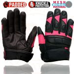 Milwaukee Leather MG7740 Women’s Black Leather and Hot Pink Mesh Racing Motorcycle Gloves W/ Padded Knuckle and Fingers - Image 9