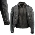 Milwaukee Leather Men’s Vengeance Black Armored Textile Motorcycle Jacket with Skull Embroidery – MPM17019 - Image 8