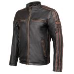 Milwaukee Leather Men’s Copperline Black Leather Moto Café Racer Jacket, Stand Collar, 6 Pockets – SFM1816 - Image 13