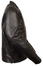 Milwaukee Leather MLM1530 Men’s Vented Black Leather Scooter Jacket with Kidney Padding - Image 3