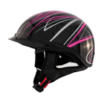 ZOX ST-235A ‘Roadster DDV’ Pink Motorcycle Half Helmet with Drop Down Visor
