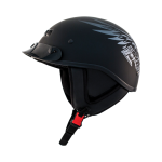 ZOX ST-225B ‘Alto Custom’ Eagle Silver Motorcycle Half Helmet
