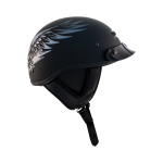 ZOX ST-225B ‘Alto Custom’ Eagle Silver Motorcycle Half Helmet - Image 2