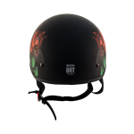 ZOX ST-225A ‘Retro Old School’ Roses Matte Grey Motorcycle Half Helmet - Image 2