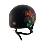 ZOX ST-225A ‘Retro Old School’ Roses Matte Grey Motorcycle Half Helmet - Image 4
