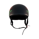 ZOX ST-225A ‘Retro Old School’ Roses Matte Grey Motorcycle Half Helmet - Image 5