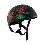 ZOX ST-225A ‘Retro Old School’ Roses Matte Grey Motorcycle Half Helmet - Image 6
