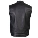 Milwaukee Leather LKM3783 Men’s Classic Black Leather Motorcycle Vest with Inside Flannel Liner - Image 9