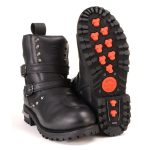 Milwaukee Leather Women’s Premium Black Leather Double Strap Motorcycle Riding Boots MBL9307 - Image 9